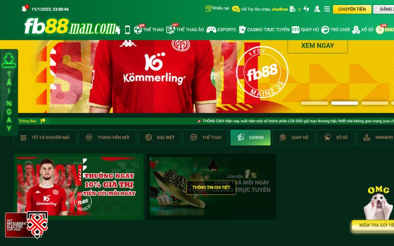 Một số chương trình khuyến mãi cực hấp dẫn tại sảnh Casino FB88