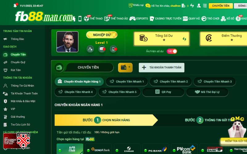 Nạp tiền để trải nghiệm cá cược đổi thưởng quay hũ Fb88