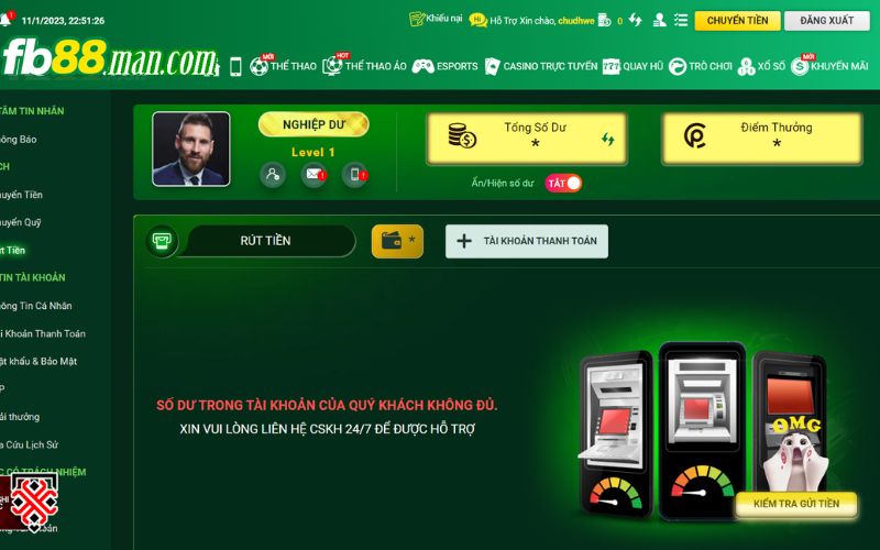 Hướng dẫn rút tiền tài khoản thể thao ảo FB88